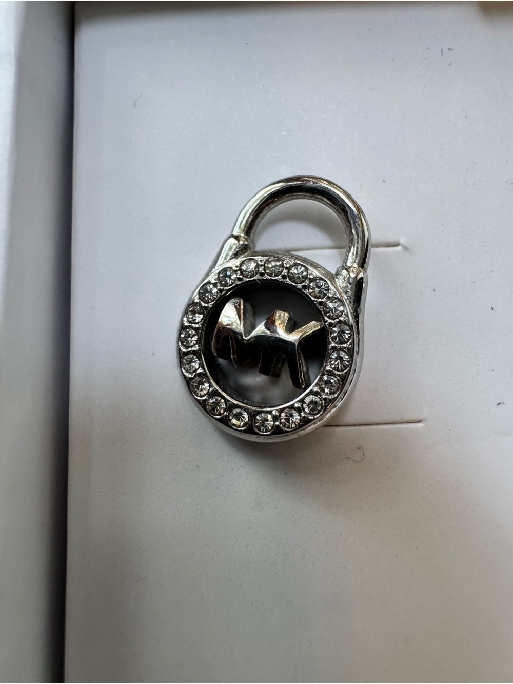 Michael Kors Silver Logo Drop Stud Earrings - Picture 4 of 4